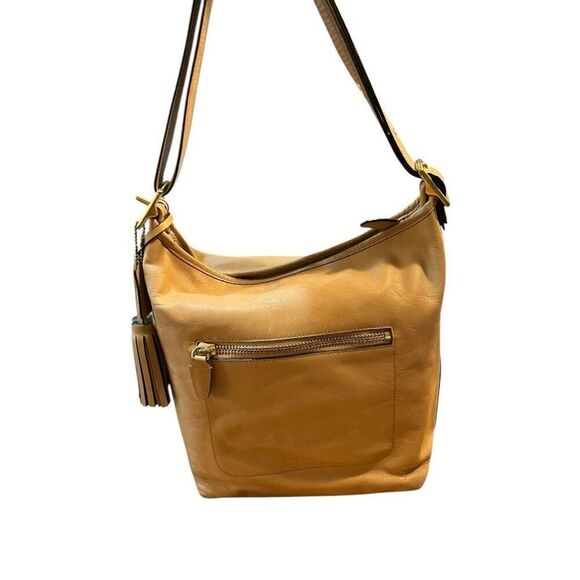 Coach Legacy Tassel Shoulder Bag 19889 Beige Tan Leather Large Tote Vintage - Picture 5 of 13